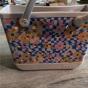 Women's Floral bogg Bag - Blue and Yellow